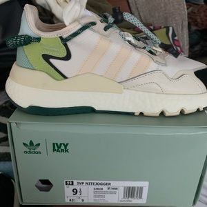 Ivy park adidas cream and mint nite joggers sz 9.5